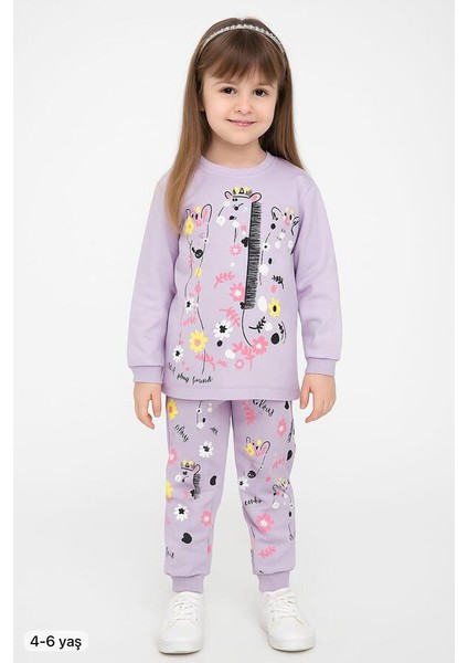 Lila Zürafa 4-6 Yaş Çocuk Alt Üst Takım