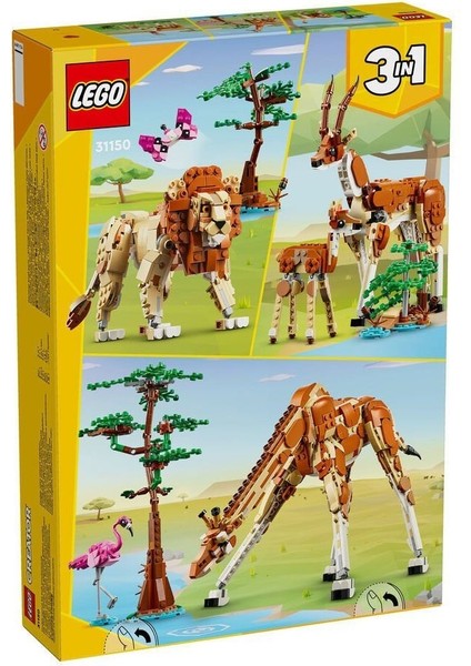 31150 LEGO Creator 3ü1 Arada Vahşi Safari Hayvanları 780 Parça +9 Yaş indirimleri