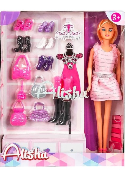 1429 Sun-Rst-Sıs- Alisha Yedek Ayakkabı ve Çantalı Bebek Oyun Seti - Sunman modelleri