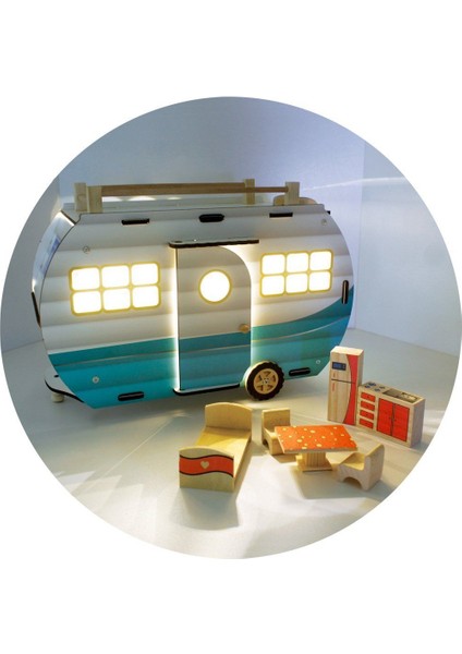 ÇG95 Ahşap Karavan Turkuaz -Okutan fiyatları