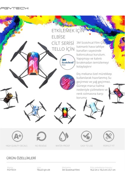 Djı Pgytech Tello Sticker (4-Pack) WJ-003 modelleri