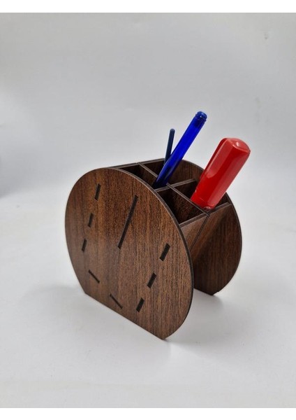 Ahşap Masaüstü Dört Gözlü Kalemlik Organizer No2