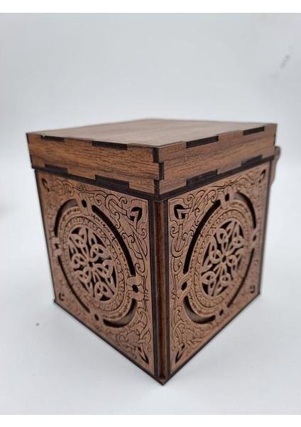 Ahşap Dekoratif Kutu Ceviz Desenli 11 cm x 11 cm x 12 cm indirimleri