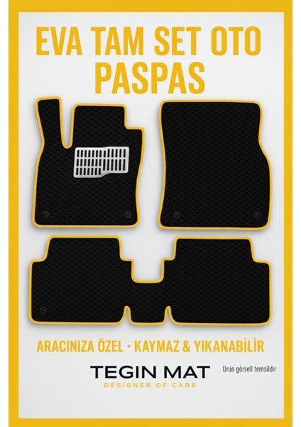 Opel Combo 2001-2011 Aracınıza Özel Eva Paspas Siyah Sarı | Kaymaz ve Yıkanabilir Oto Paspas