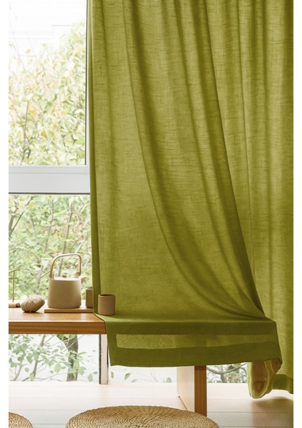 Ince Tül Fon Perde – Koyu Hardal - Pileli Dikim -Ince Dokulu - 1 Adet - HRL163