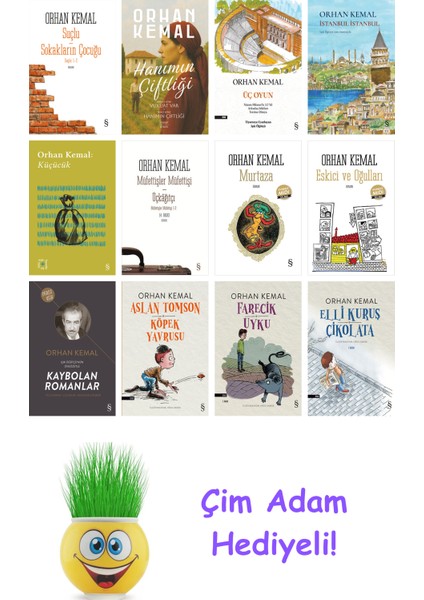 Orhan Kemal 12 Kitap Seti + Çim Adam Hediye