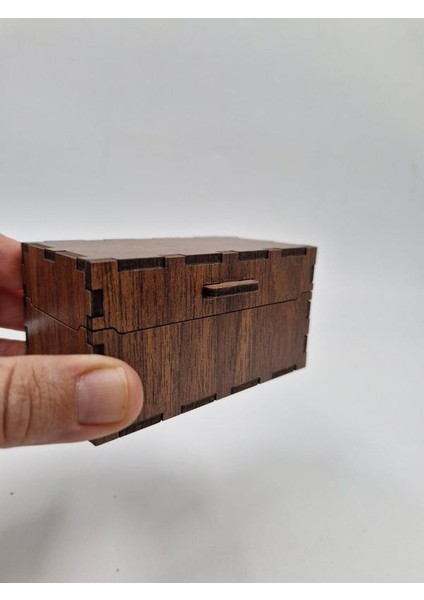 Ahşap Dekoratif Kutu Ceviz Desenli 9 cm x 5 cm x 5 cm