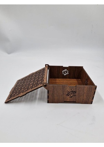 Ahşap Dekoratif Kutu 12 cm x 12 cm x 5,5 cm modelleri