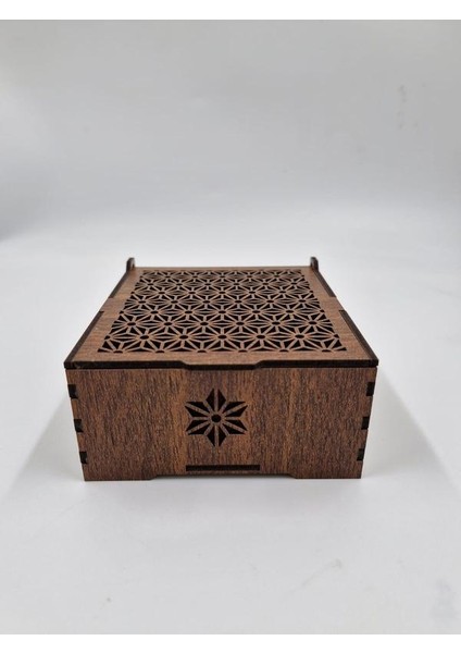 Ahşap Dekoratif Kutu 12 cm x 12 cm x 5,5 cm fırsatları