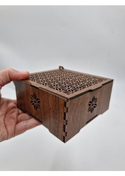 Ahşap Dekoratif Kutu 12 cm x 12 cm x 5,5 cm indirimleri