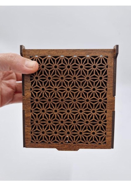 Ahşap Dekoratif Kutu 12 cm x 12 cm x 5,5 cm