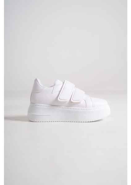 Valencıa Bağcıksız Cırt Cırtlı Ortopedik Taban Kadın Sneaker Spor Ayakkabı Cbt - Beyaz