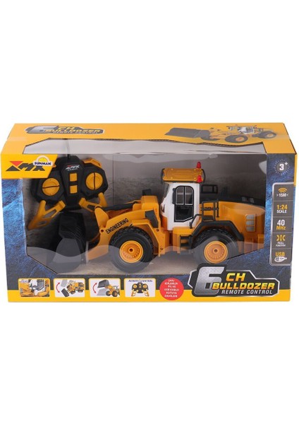 5088 Sun-1:24 Işıklı USB Şarjzlı Uzaktan Kumandalı Buldozer