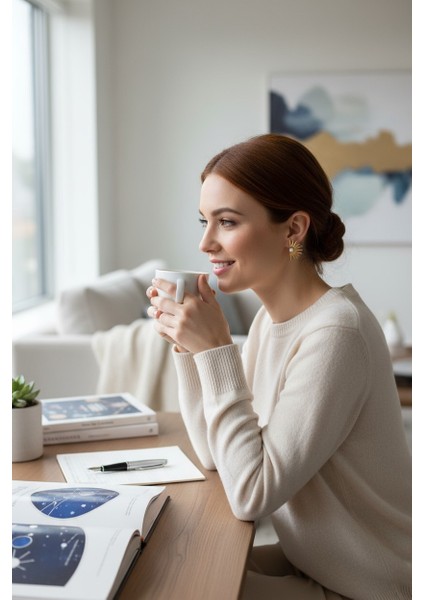 Vividcharm Inci Taşlı Güneş Tasarımlı Çelik Küpe modelleri