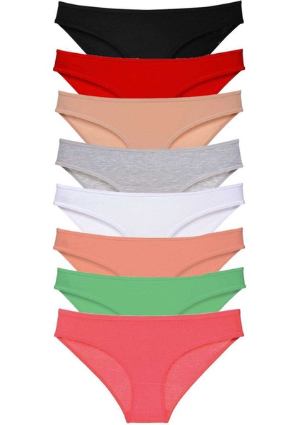 8 Adet Süper Eko Set Likralı Kadın Slip Külot Set 1