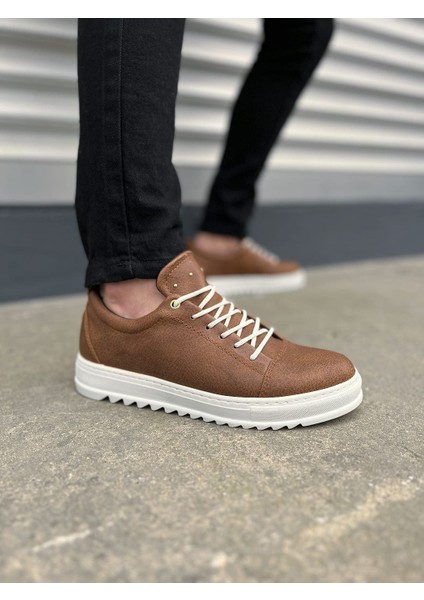 JY152 Cool Bağcıklı Cilt Erkek Günlük Spor Klasik Ayakkabı Cbt - Taba