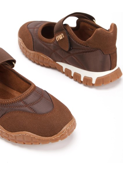 Kadın Kahverengi Ortopedik Taban Cırtlı Babet Spor Ayakkabı indirimleri
