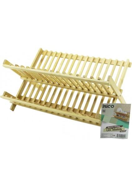 Lüx Ahşap Bambu Bulaşık - Tabaklık Tezgah Üstü 46X33CM (4887)