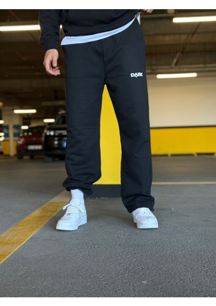 Erkek Siyah Baskılı Ayarlanabilir Paça Oversize Baggy Eşofman fiyatları