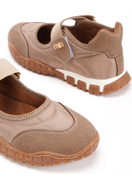 Kadın Vizon Ortopedik Taban Cırtlı Babet Spor Ayakkabı indirimleri