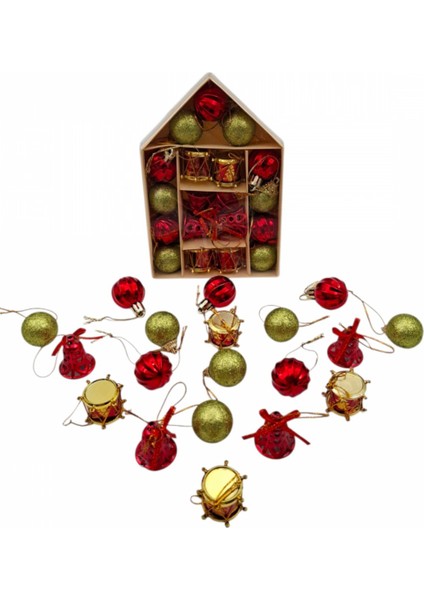 Yılbaşı Süsü 19' Lu 8 cm Karışık Süsler 19 Adet Set fiyatları