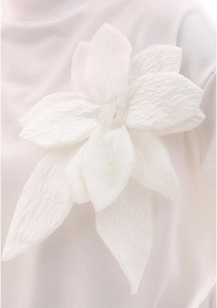 Kadın Büyük Beden Boncuk Detaylı Büyük Çiçek Aplikeli Pamuk Sweatshirt modelleri