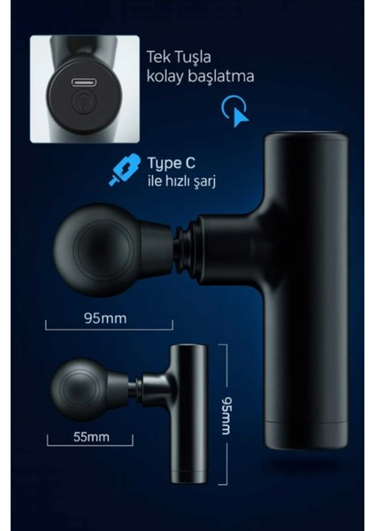 Kablosuz Mini Masaj Tabancası Sessiz Çalışma USB Type-C Şarjlı Kas Gevşetici Taşınabilir Masaj Aleti fiyatları