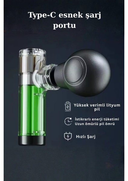 Kablosuz Mini Masaj Tabancası Sessiz Çalışma USB Type-C Şarjlı Kas Gevşetici Taşınabilir Masaj Aleti fırsatları