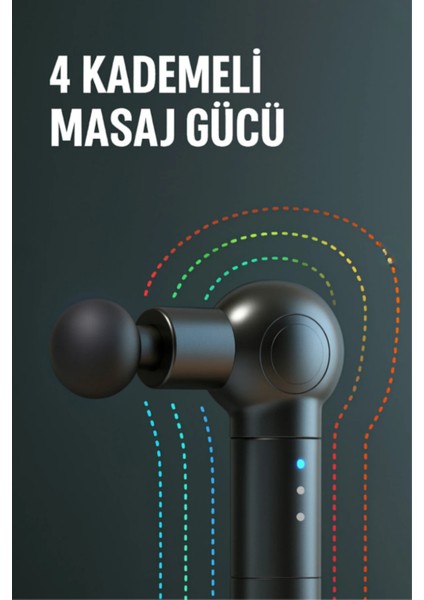 Kablosuz Mini Masaj Tabancası Sessiz Çalışma USB Type-C Şarjlı Kas Gevşetici Taşınabilir Masaj Aleti