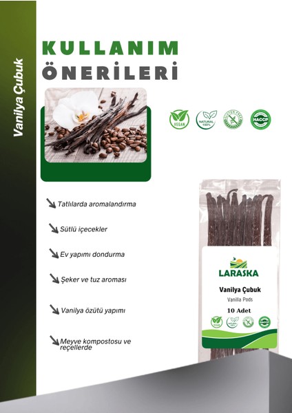 Vanilya Çubuk 10 Adet Doğal Gerçek Vanilya - Vanilla Pods 10QTY modelleri