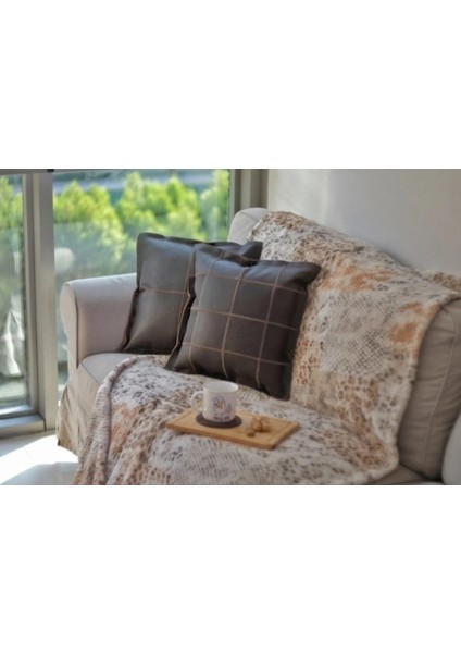 Hakiki Deri Çiftli Yastık Kılıfı , Kırlent