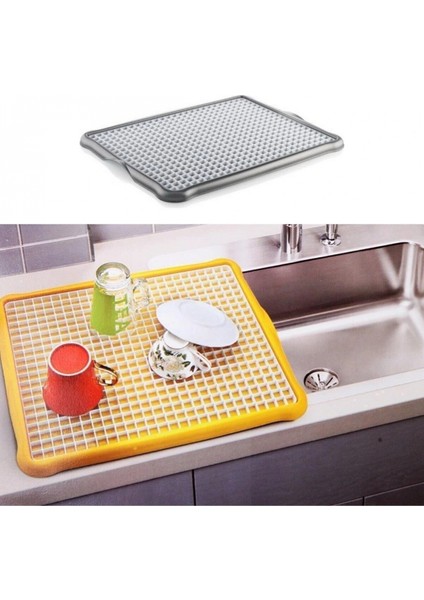 Pratik Lavabo Tezgah Üstü Bulaşık Kurutmalığı Süzmatik 22X40 cm (4887) fiyatları