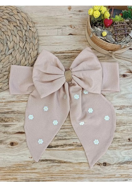 Yenidoğan Papatya Desenli Trilüks Unisex Kundak Bebek Battaniyesi Kahverengi