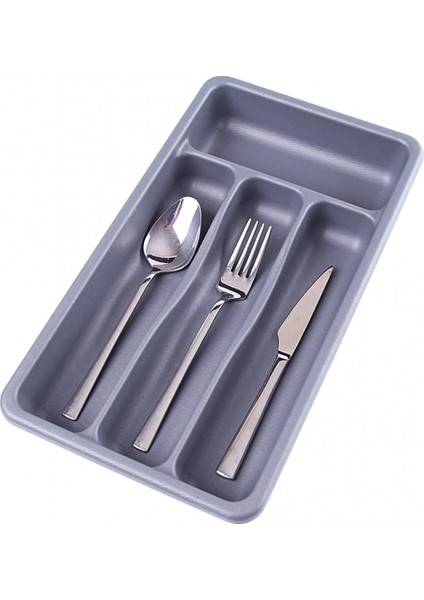 Gri - 4 Bölmeli Çekmece Içi Kaşıklık (4887)