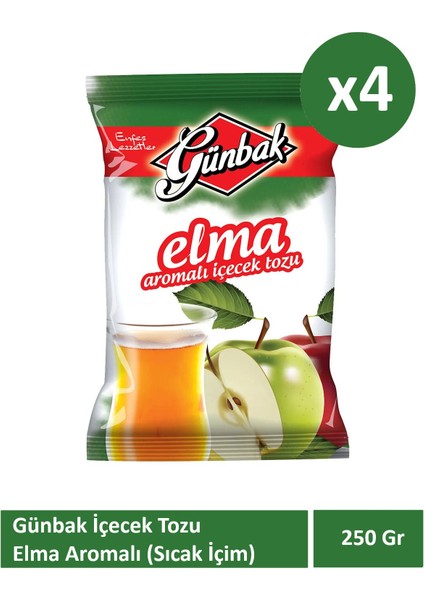 250 gr Elma Aromalı Içecek Tozu x 4 Adet