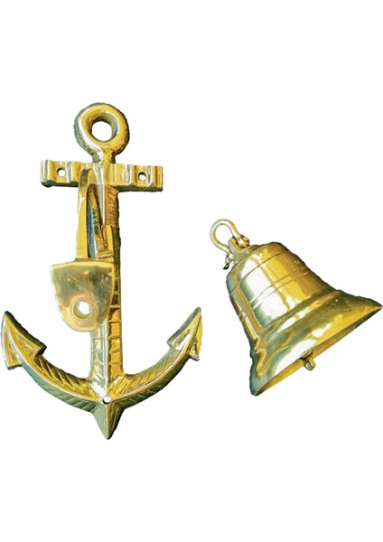 Pirinç Döküm Duvar Süsü Çan Çıpa Askıl