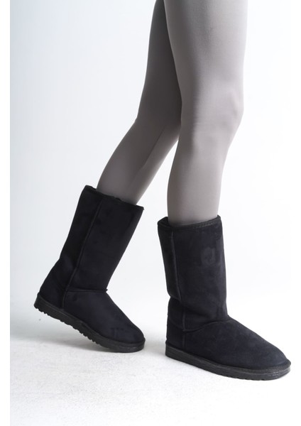 Freya Bağcıksız Düz Taban Içi Kürklü Süet Kadın Bot Sst - Siyah fiyatları