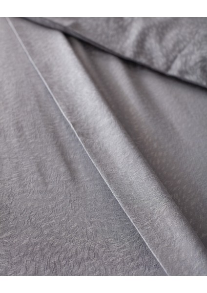 Andre Çift Kişilik Pamuklu Jakarlı Saten Nevresim Takımı - Açık Gri