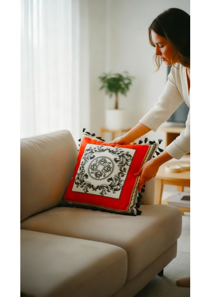 Barocco Harlequin Roma Desenli Dekoratif Kırlent Kılıfı 42X42 cm – Çift Taraflı Gizli Fermuarlı fiyatları