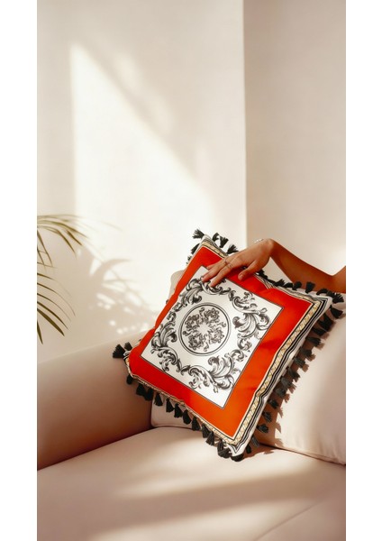 Barocco Harlequin Roma Desenli Dekoratif Kırlent Kılıfı 42X42 cm – Çift Taraflı Gizli Fermuarlı fırsatları