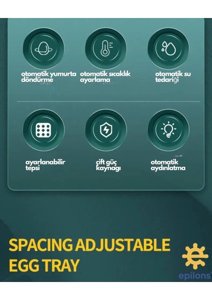 Kuluçka Makinesi Wifi Kamera Hediyeli 130 Lu Tam Otomatik Yedek Motorlu fırsatları