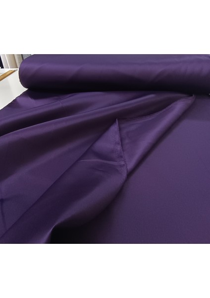 Düz Parlak Saten Fon Perde - Mor - Pilesiz Düz Dikim - STN119