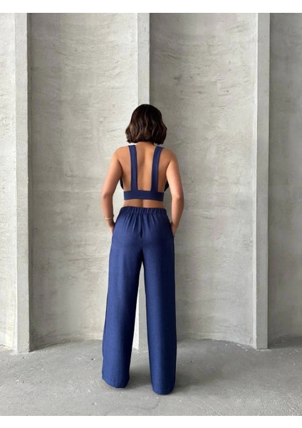 Crop Pantolon Keten Takım S255012 indirimleri