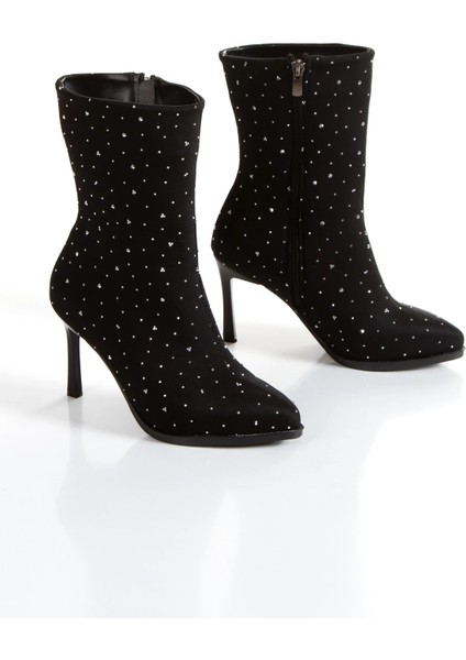 Kadın Taş Baskılı Fermuarlı Ince Topuklu Bot fiyatları