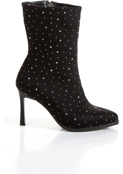 Kadın Taş Baskılı Fermuarlı Ince Topuklu Bot modelleri