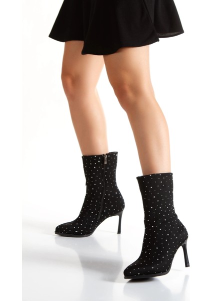 Kadın Taş Baskılı Fermuarlı Ince Topuklu Bot fırsatları