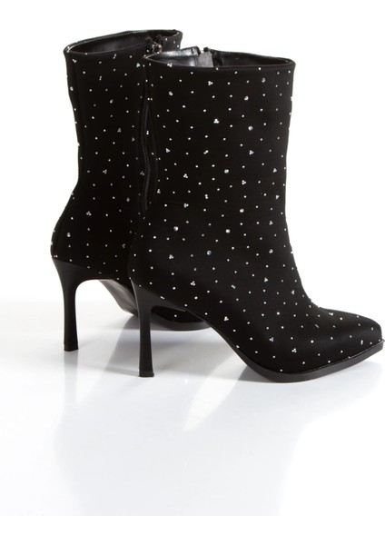 Kadın Taş Baskılı Fermuarlı Ince Topuklu Bot indirimleri