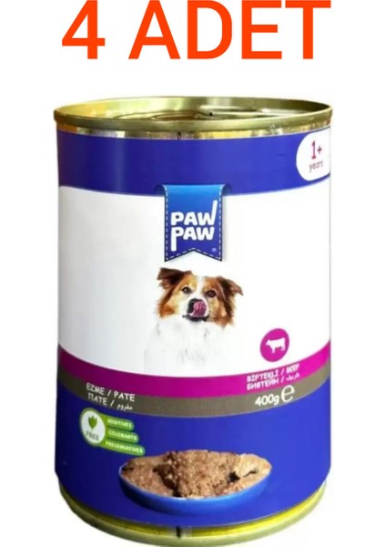 Paw Paw Biftekli Köpek Konservesi 400GR.X4ADET