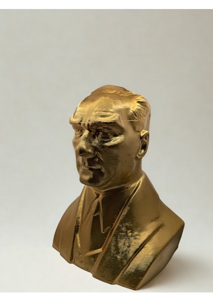 Altın Renkli Atatürk Büstü – 3D Baskı Özel Tasarım