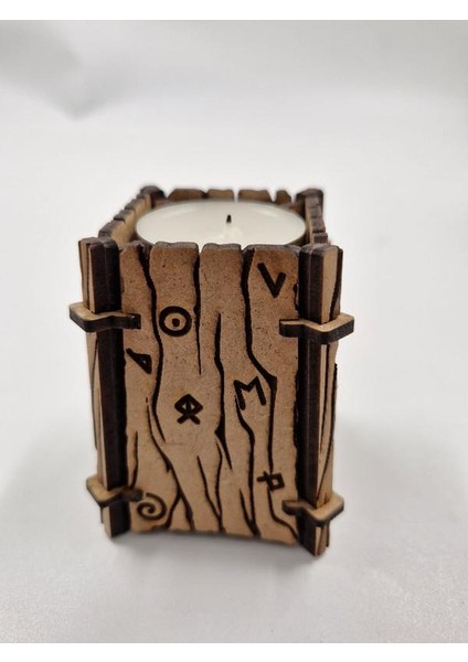 Ahşap Dekoratif Mumluk Tealight Mum Uyumlu 8 cm x 6 Xm indirimleri